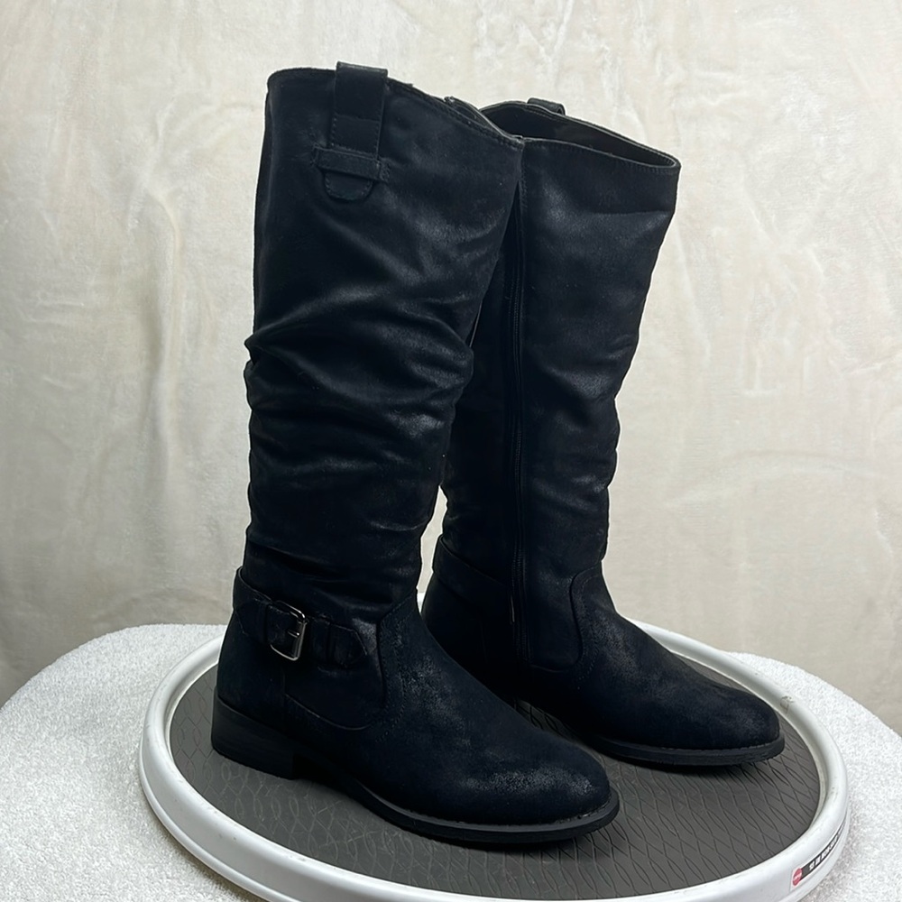 Mossimo Supply Co. Black Knee Buckle Boots size 7.5